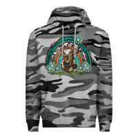 Slate Camo turquoise gemstones brown baby cow  rainbow Premium Hoodie - BarkalooDesign