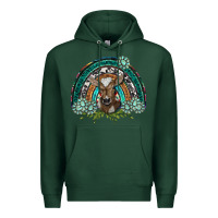 Sports Green turquoise gemstones brown baby cow  rainbow Premium Hoodie - BarkalooDesign