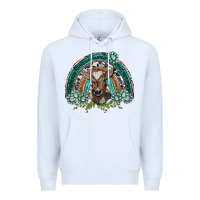 White turquoise gemstones brown baby cow  rainbow Premium Hoodie - BarkalooDesign