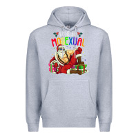 Heather Grey mens ho ho ho mosexual Premium Hoodie - DesigneFamous