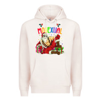 Pale Pink mens ho ho ho mosexual Premium Hoodie - DesigneFamous