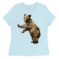 Baby Blue Brown Bear Cub Ladies Tee - LillyAllenDesigns