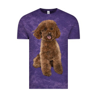 Cloud Purple Poodles Dog lllustrations Vintage Tee - LillyAllenDesigns