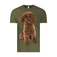 Vintage Olive Poodles Dog lllustrations Vintage Tee - LillyAllenDesigns