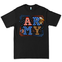 Black Army Veteran leopard frame 4th of July Premium Tee - LillyAllenDesigns