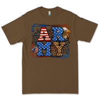 Cacao Army Veteran leopard frame 4th of July Premium Tee - LillyAllenDesigns