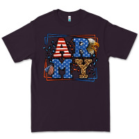 Plum Army Veteran leopard frame 4th of July Premium Tee - LillyAllenDesigns