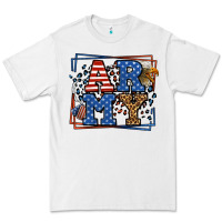 White Army Veteran leopard frame 4th of July Premium Tee - LillyAllenDesigns