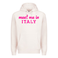 Pale Pink meet me in italy Premium Hoodie - DesigneFamous