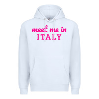 White meet me in italy Premium Hoodie - DesigneFamous