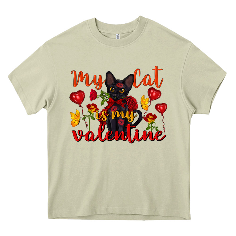 My Cat Is My Valentine Valentine's Day Heavy Core Tee by FaDigitalArtStudio | Teevron