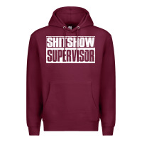 Burgundy shitshow supervisor Premium Hoodie - DesigneFamous