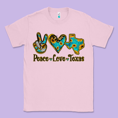 Peace Love Texas Classic Tee Designed By Jasminsmagicworld