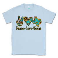 Dusty Blue Peace Love Texas Classic Tee - Jasminsmagicworld