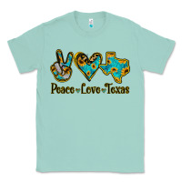 Seafoam Peace Love Texas Classic Tee - Jasminsmagicworld