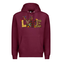Burgundy christmas reindeer love Premium Hoodie - RanaPortraitStore