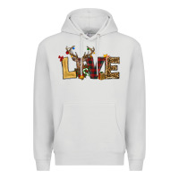 Dove Grey christmas reindeer love Premium Hoodie - RanaPortraitStore