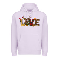 Lilac christmas reindeer love Premium Hoodie - RanaPortraitStore