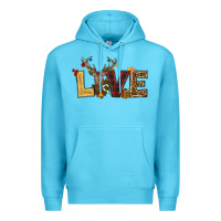 Ocean Blue christmas reindeer love Premium Hoodie - RanaPortraitStore