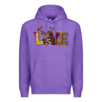 Purple christmas reindeer love Premium Hoodie - RanaPortraitStore
