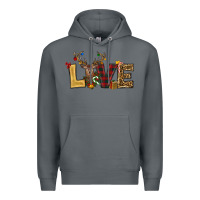 Rock christmas reindeer love Premium Hoodie - RanaPortraitStore