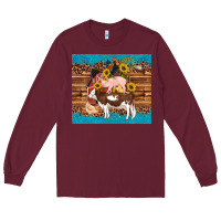 Burgundy western farm cow pig rooster chick farm chicken barn Long Sleeve Tee - Artiststas