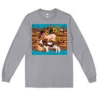 Heather Grey western farm cow pig rooster chick farm chicken barn Long Sleeve Tee - Artiststas