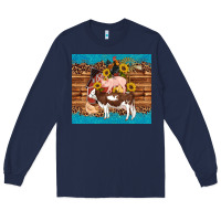 Navy western farm cow pig rooster chick farm chicken barn Long Sleeve Tee - Artiststas