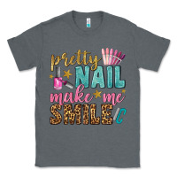Charcoal Heather pretty nail make me smile bbs Classic Tee - BundleAndBundleShop