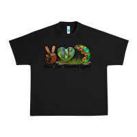 Black Peace Love Chameleon Lizard Urban Heavy Tee - LillyAllenDesigns