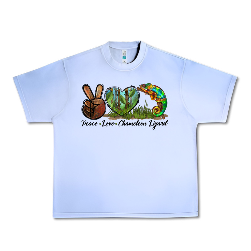 Peace Love Chameleon Lizard Urban Heavy Tee by LillyAllenDesigns | Teevron
