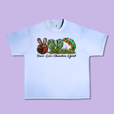 Peace Love Chameleon Lizard Urban Heavy Tee Designed By Lillyallendesigns