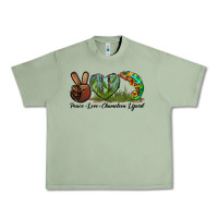 Oil Green Peace Love Chameleon Lizard Urban Heavy Tee - LillyAllenDesigns