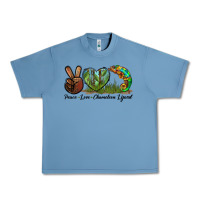 Pebble Blue Peace Love Chameleon Lizard Urban Heavy Tee - LillyAllenDesigns