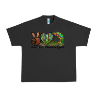 Pigment Black Peace Love Chameleon Lizard Urban Heavy Tee - LillyAllenDesigns