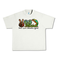 Pistachio Peace Love Chameleon Lizard Urban Heavy Tee - LillyAllenDesigns
