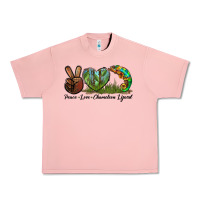 Salmon Peace Love Chameleon Lizard Urban Heavy Tee - LillyAllenDesigns