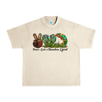 Sandshell Peace Love Chameleon Lizard Urban Heavy Tee - LillyAllenDesigns