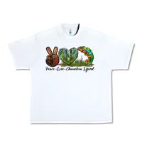 White Peace Love Chameleon Lizard Urban Heavy Tee - LillyAllenDesigns