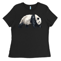 Black walking panda Ladies Tee - LillyAllenDesigns