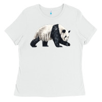 White walking panda Ladies Tee - LillyAllenDesigns
