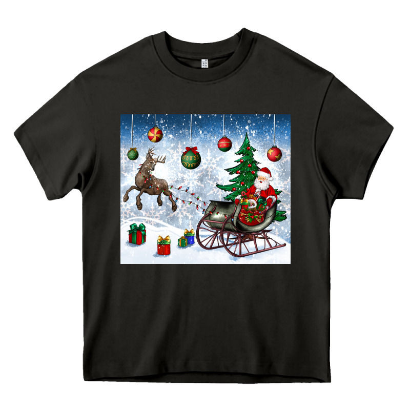 Christmas Santa Deer And Presents Heavy Core Tee by BundleAndBundleShop | Teevron