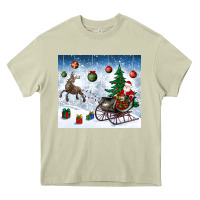 Mossy christmas santa deer and presents Heavy Core Tee - BundleAndBundleShop