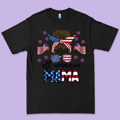 All American Mama Messy Buny Premium Tee Designed By Cowhidedigitalart