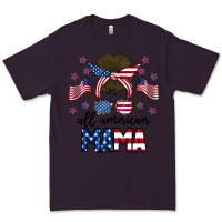 Plum All American Mama Messy Buny Premium Tee - CowhideDigitalArt