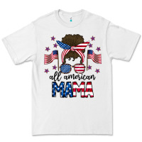White All American Mama Messy Buny Premium Tee - CowhideDigitalArt