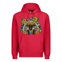 Cardinal suffolk ewe front sunflowers rainbow Premium Hoodie - BarkalooDesign