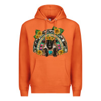 Suffolk Ewe Front Sunflowers Rainbow Premium Hoodie | Teevron