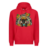 Red suffolk ewe front sunflowers rainbow Premium Hoodie - BarkalooDesign