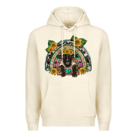 Sandshell suffolk ewe front sunflowers rainbow Premium Hoodie - BarkalooDesign